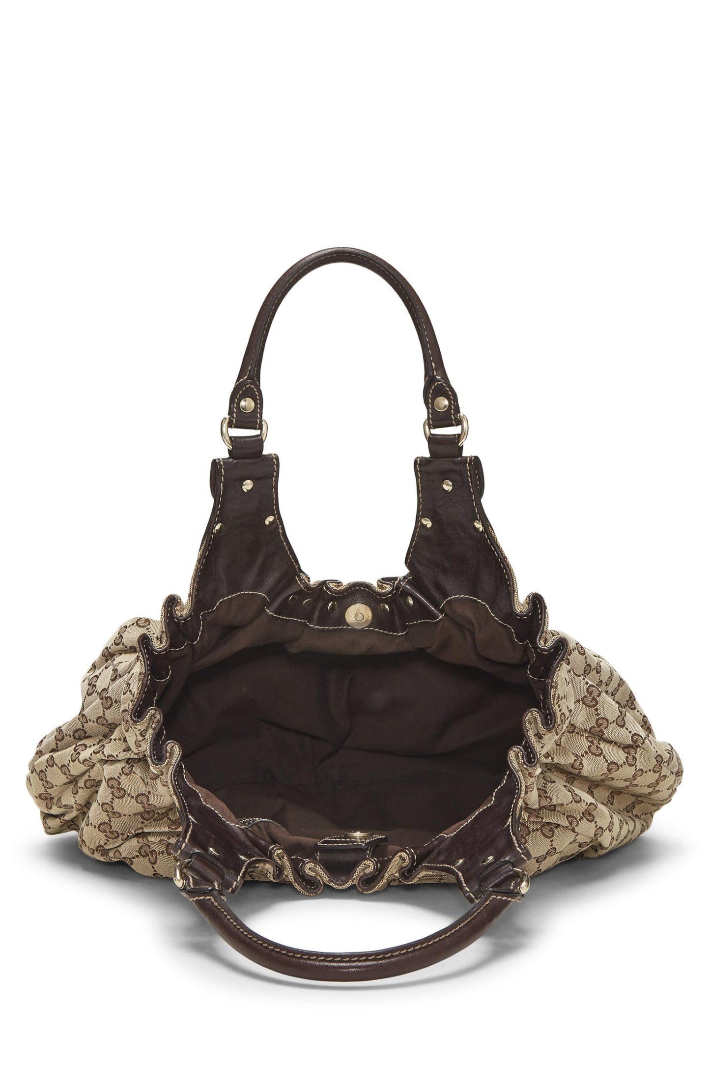 Gucci, Brown Original GG Canvas Studded Pelham Tote Large, Brown