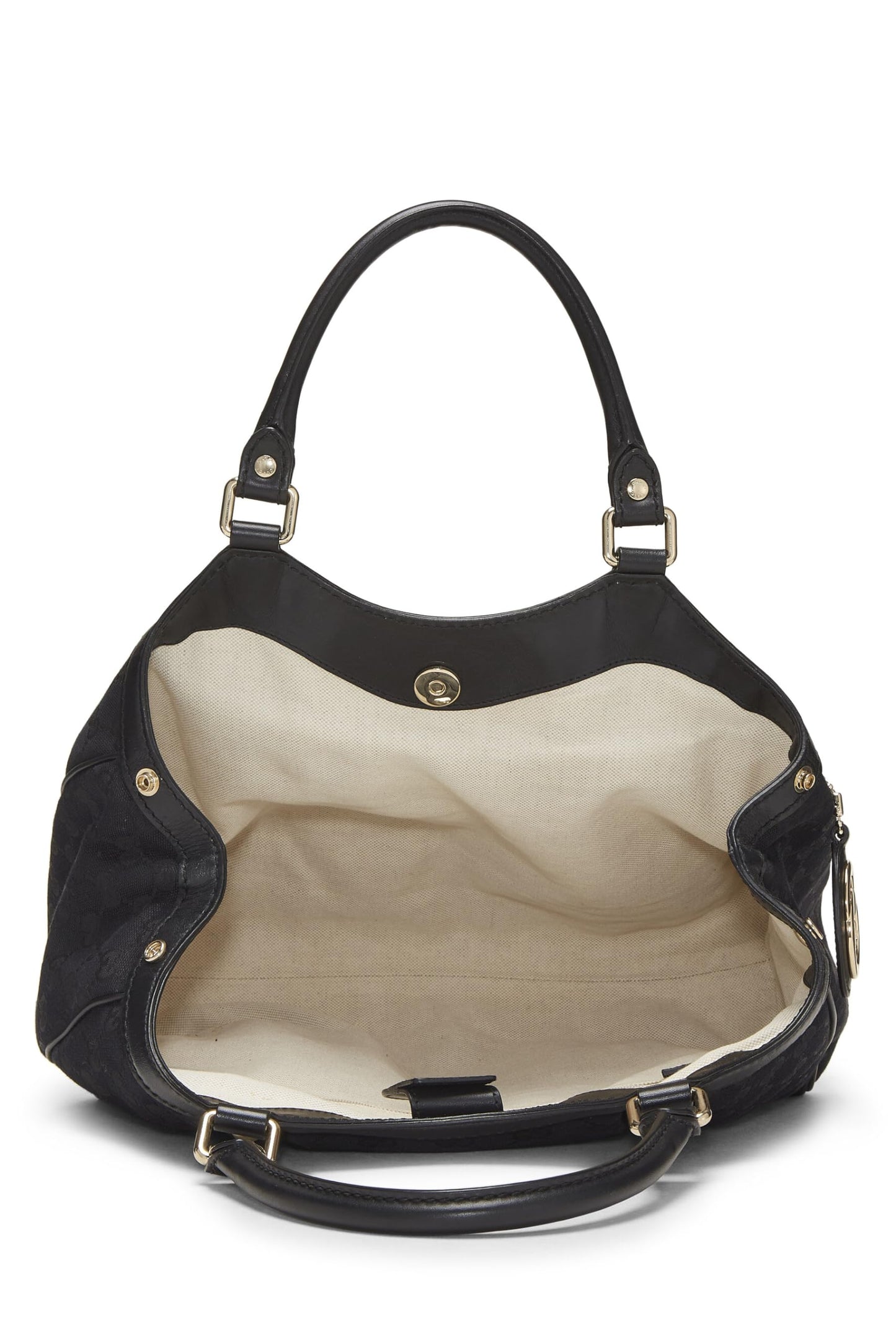 Gucci, Black Original GG Canvas Sukey Tote, Black