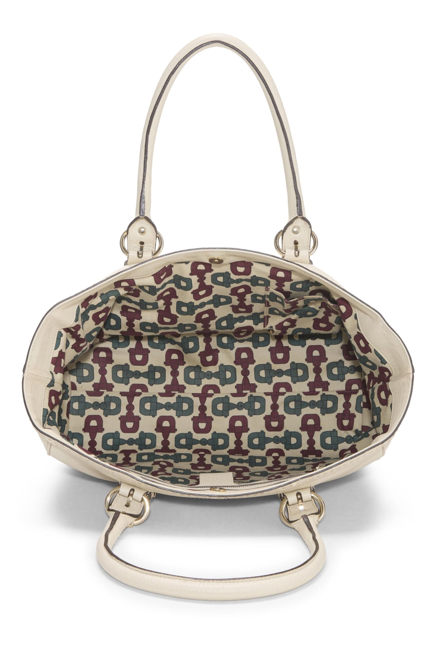 Gucci, Cream Leather Signora Tote, White