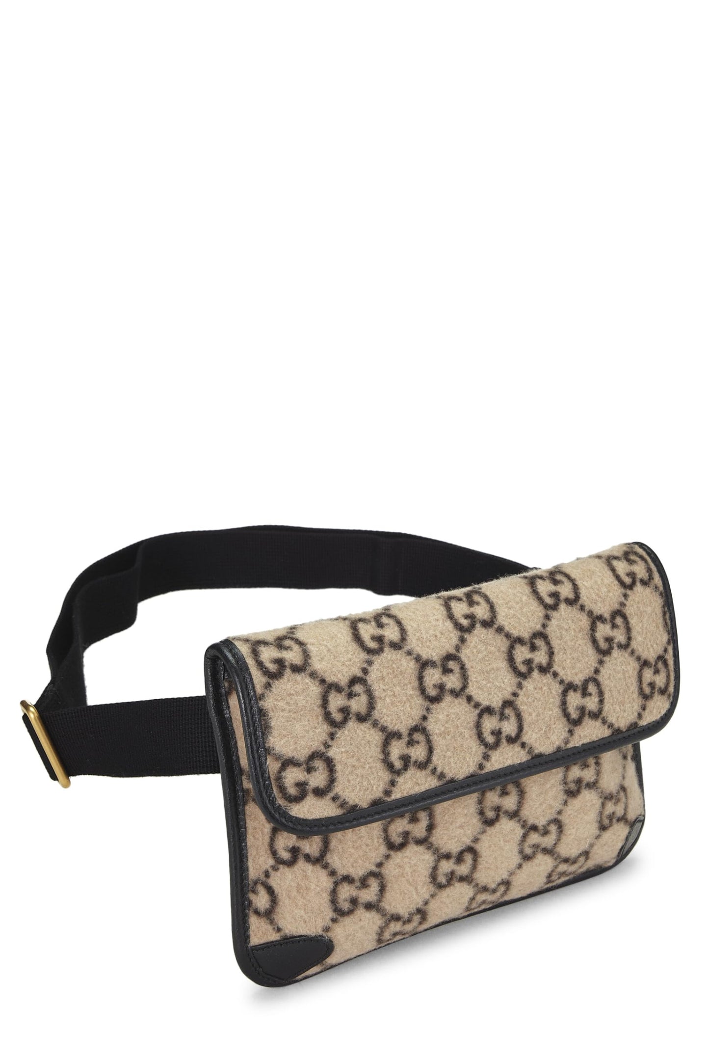 Gucci, Beige & Black Original GG Wool Waist Pouch, Black