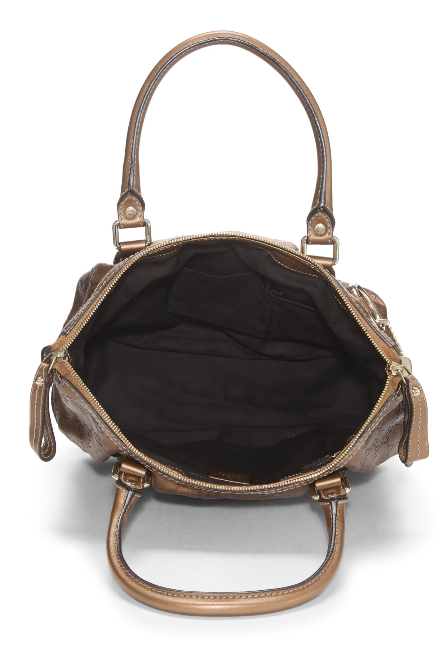 Gucci, Bronze Guccissima Sukey Handbag Large, Brown
