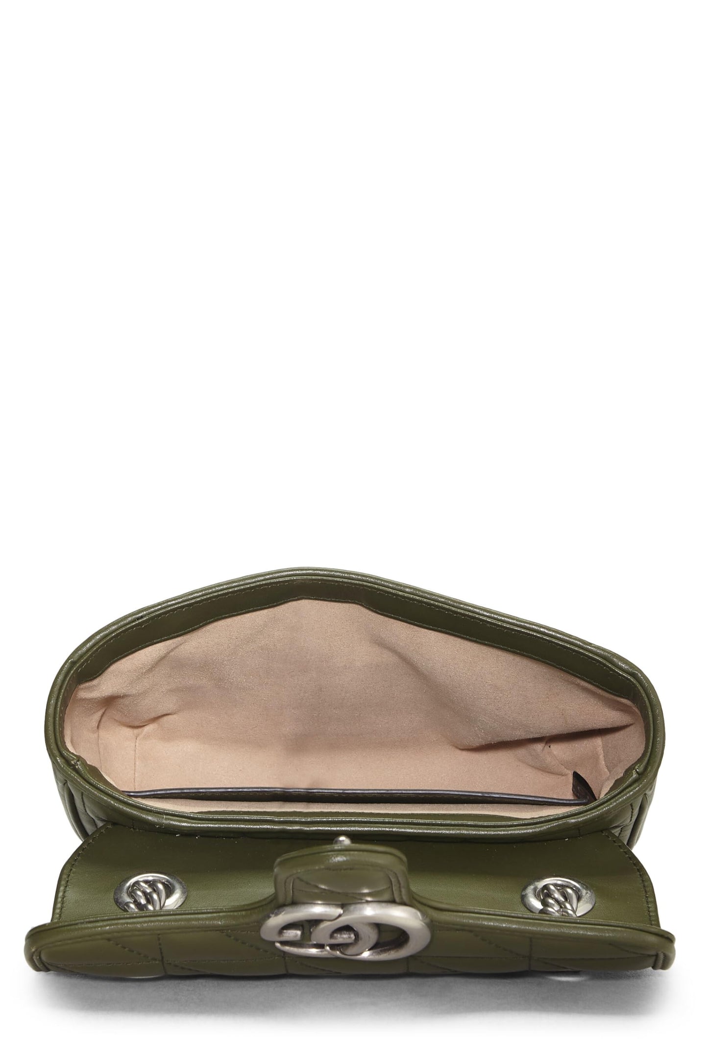 Gucci, Green Leather GG Marmont Crossbody Bag, Green