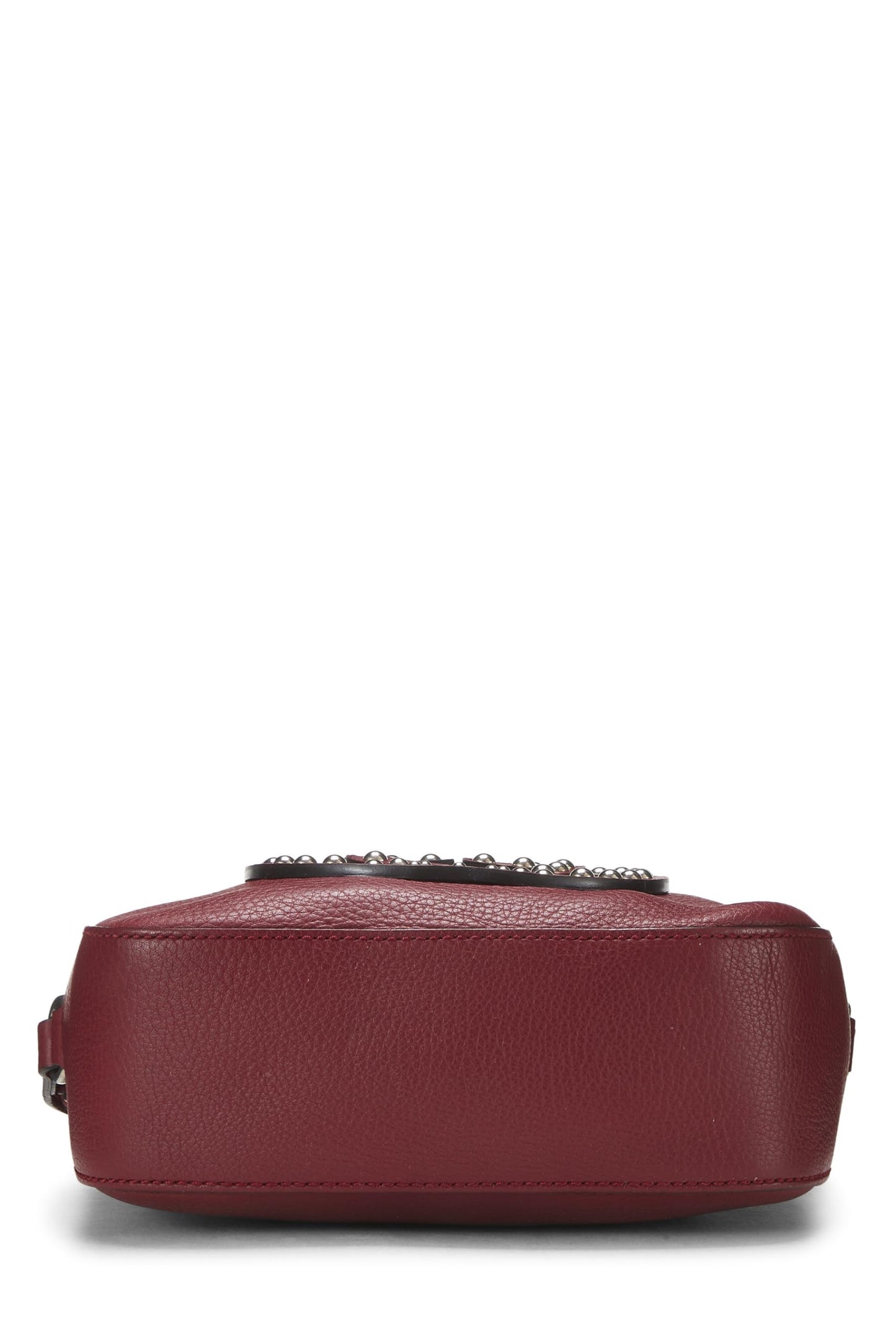 Gucci, Burgundy Grained Leather Studded Soho Disco, Burgundy