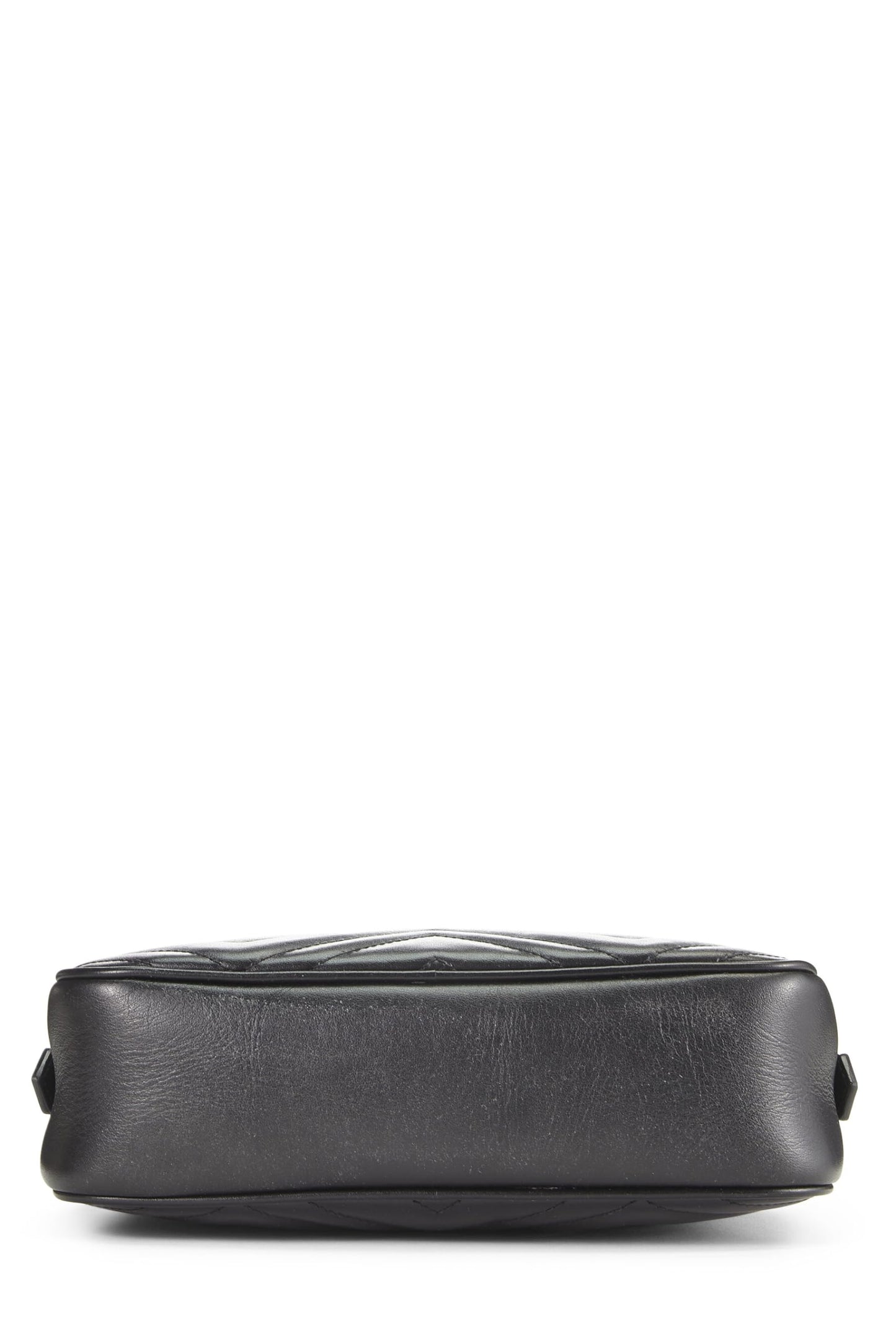 Gucci, Black Leather GG Marmont Crossbody, Black
