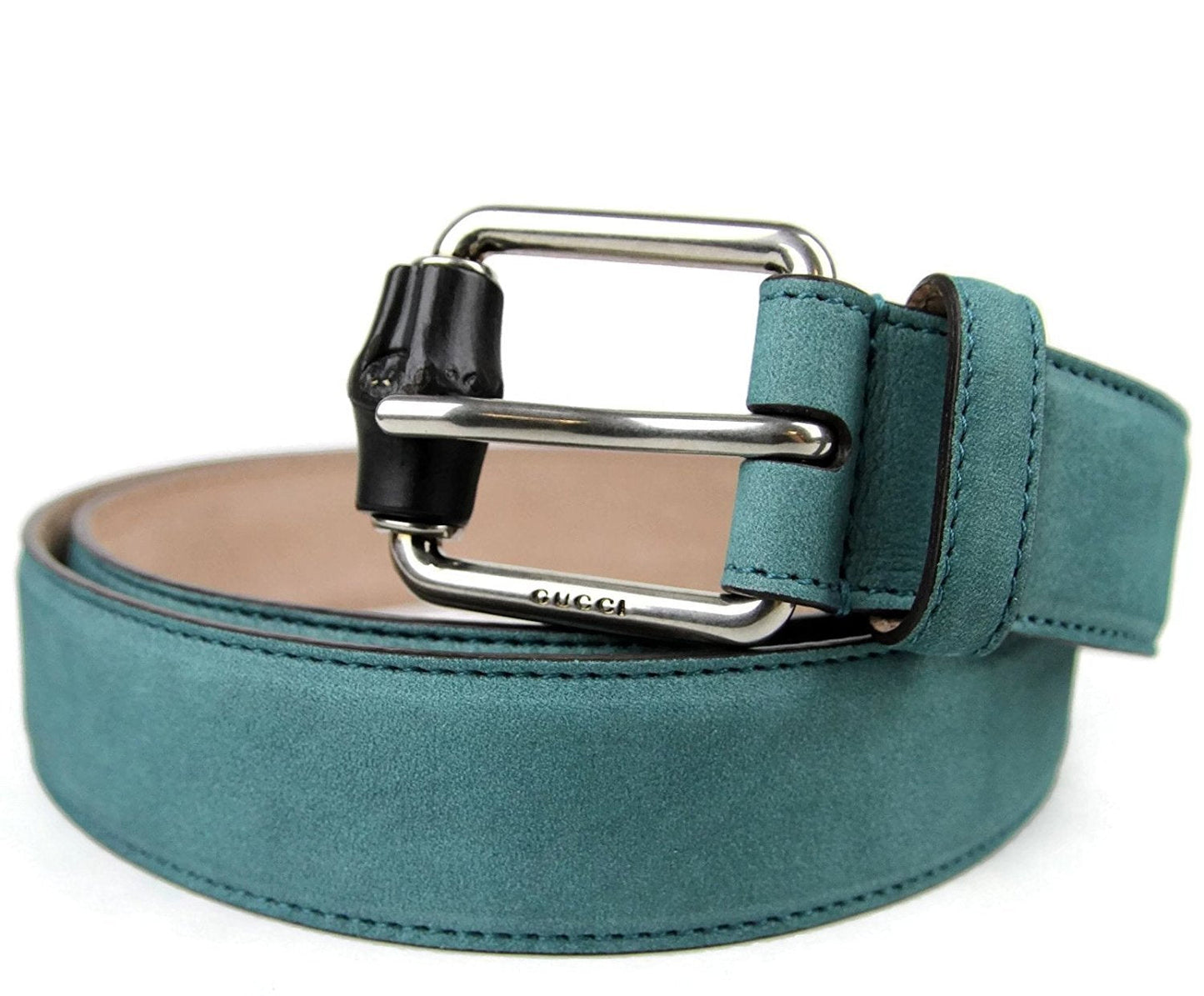 Gucci Men's Leather Suede Bamboo Buckle Belt 336827