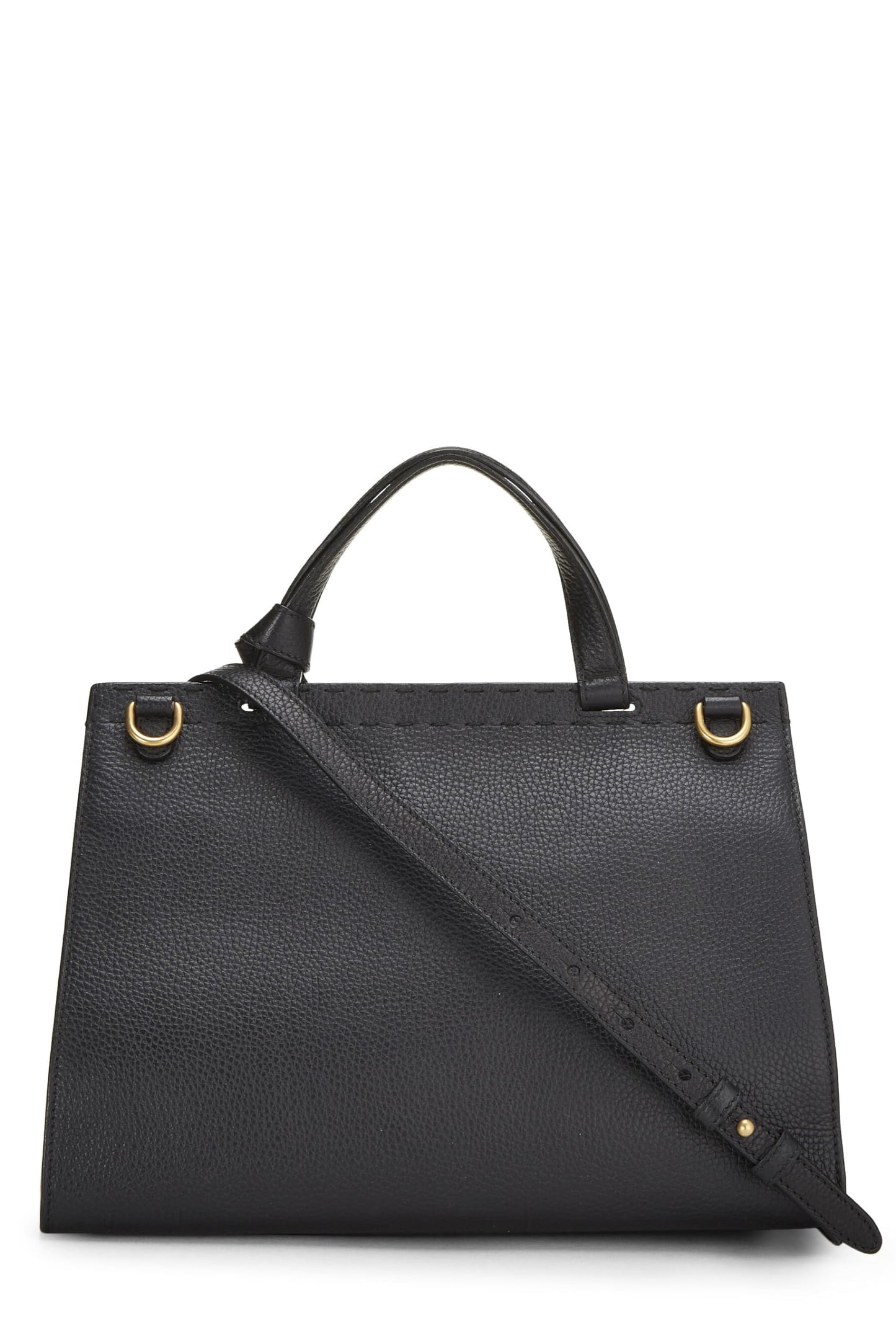 Gucci, Black Leather GG Marmont Top Handle Flap Bag, Black