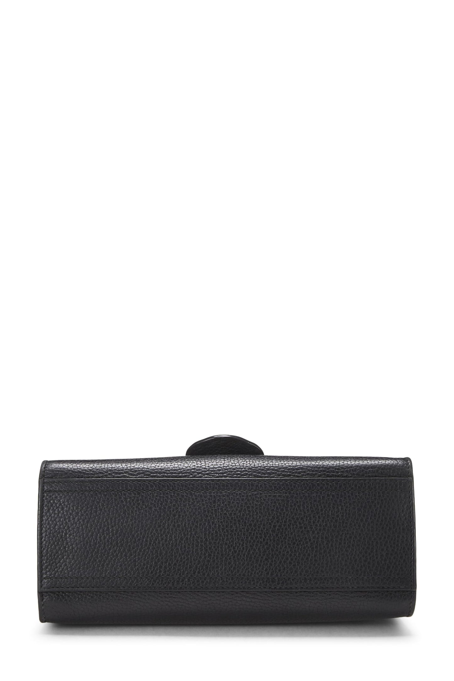 Gucci, Black Leather GG Marmont Top Handle Bag Mini, Black