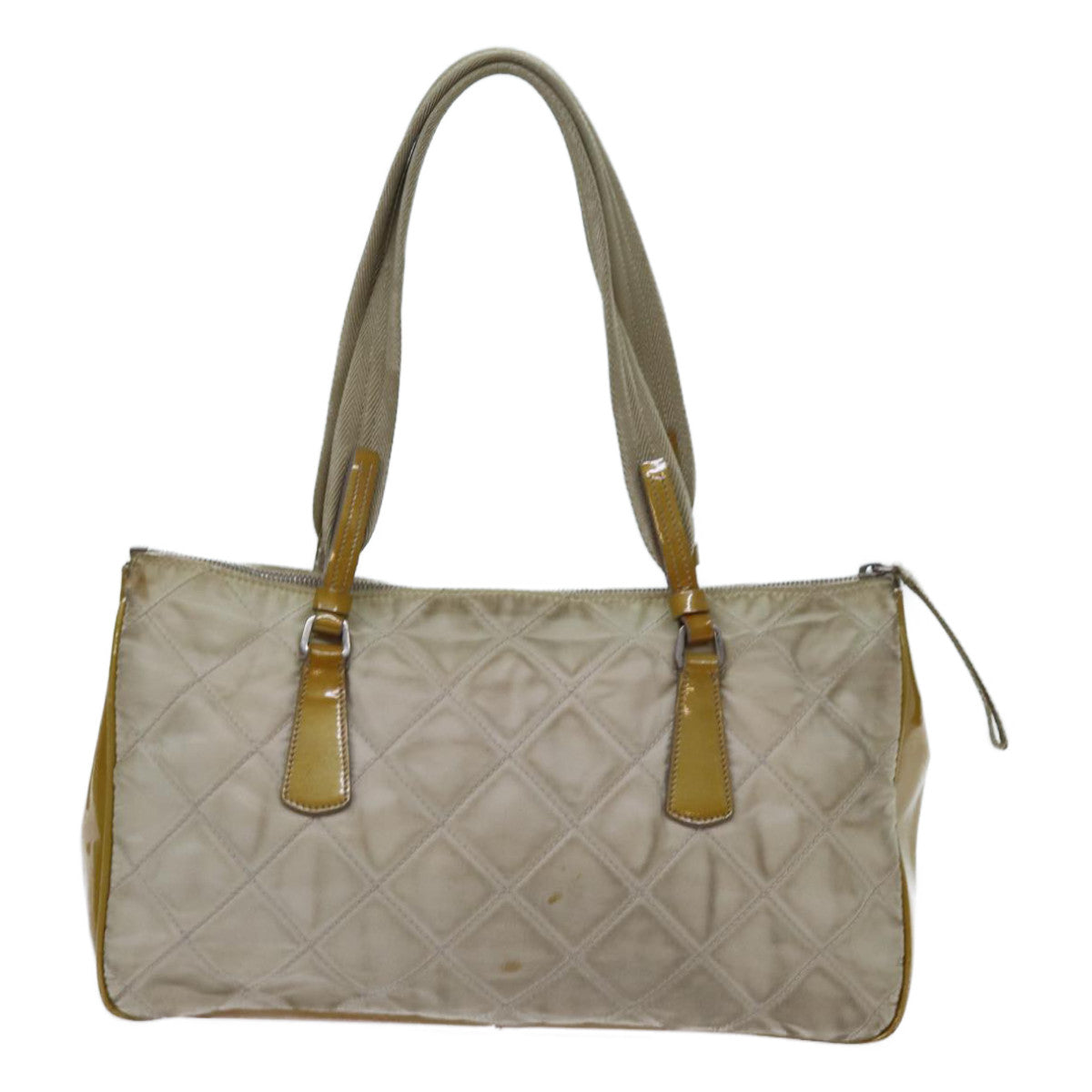 PRADA Shoulder Bag Nylon Beige Auth 72005