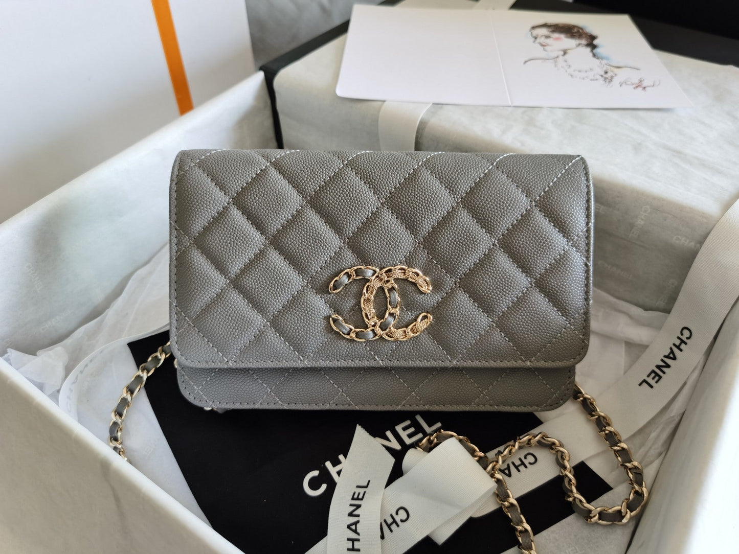 CHLMini Flap Bag Grey For Women 7in/18.5cm
