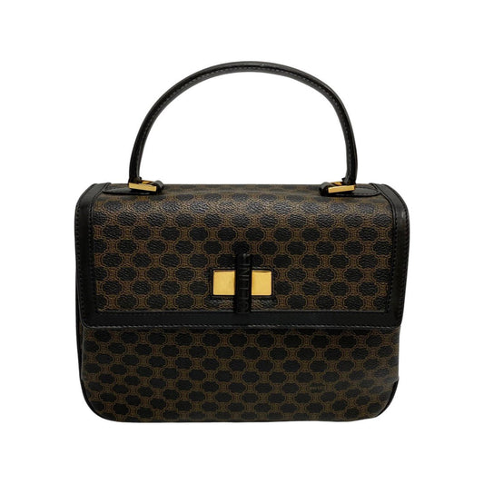 CELINE Handbag Leather, PVC black Macadam Women