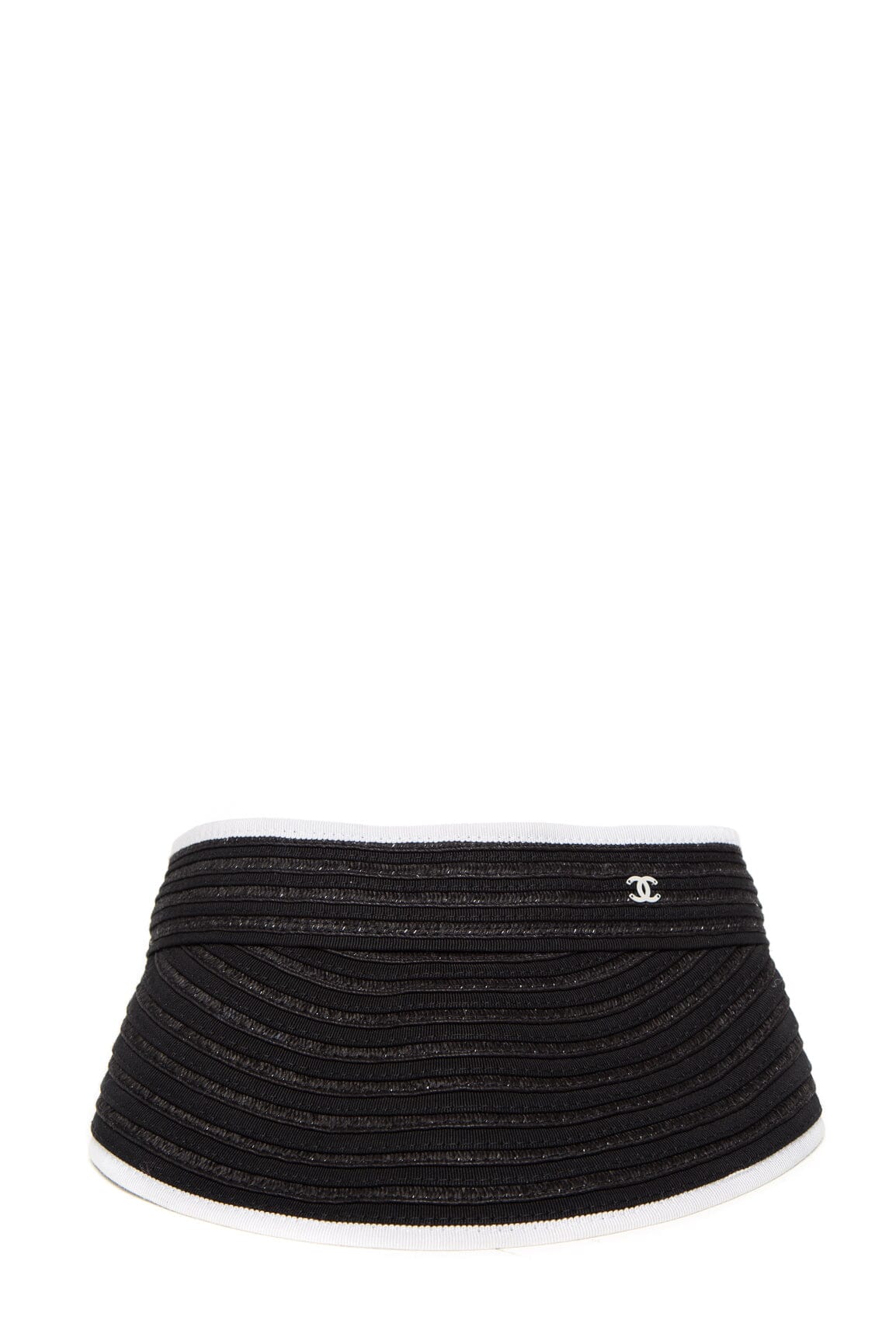Chanel Black Interlocking CC Logo Visor Hat SZ S