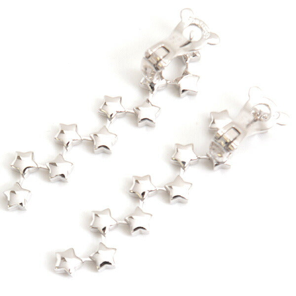 Chanel 18K White Gold Comete Star Diamond Earrings