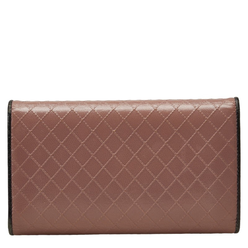 Chanel Cocomark Long Wallet Twin Foldable Wallet Pink Leather Lady CHANEL