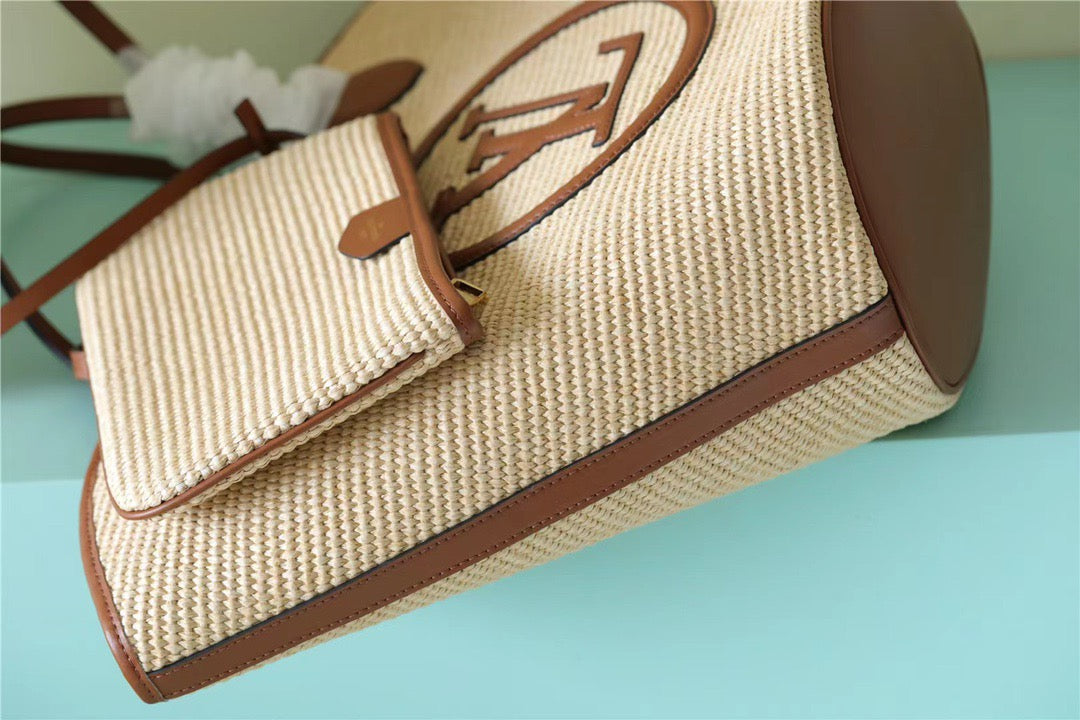 Top Quality Saint Jacques Raffia Caramel Brown For Women,  Shoulder And Crossbody Bags 22.4in/57cm Top Quality M59963