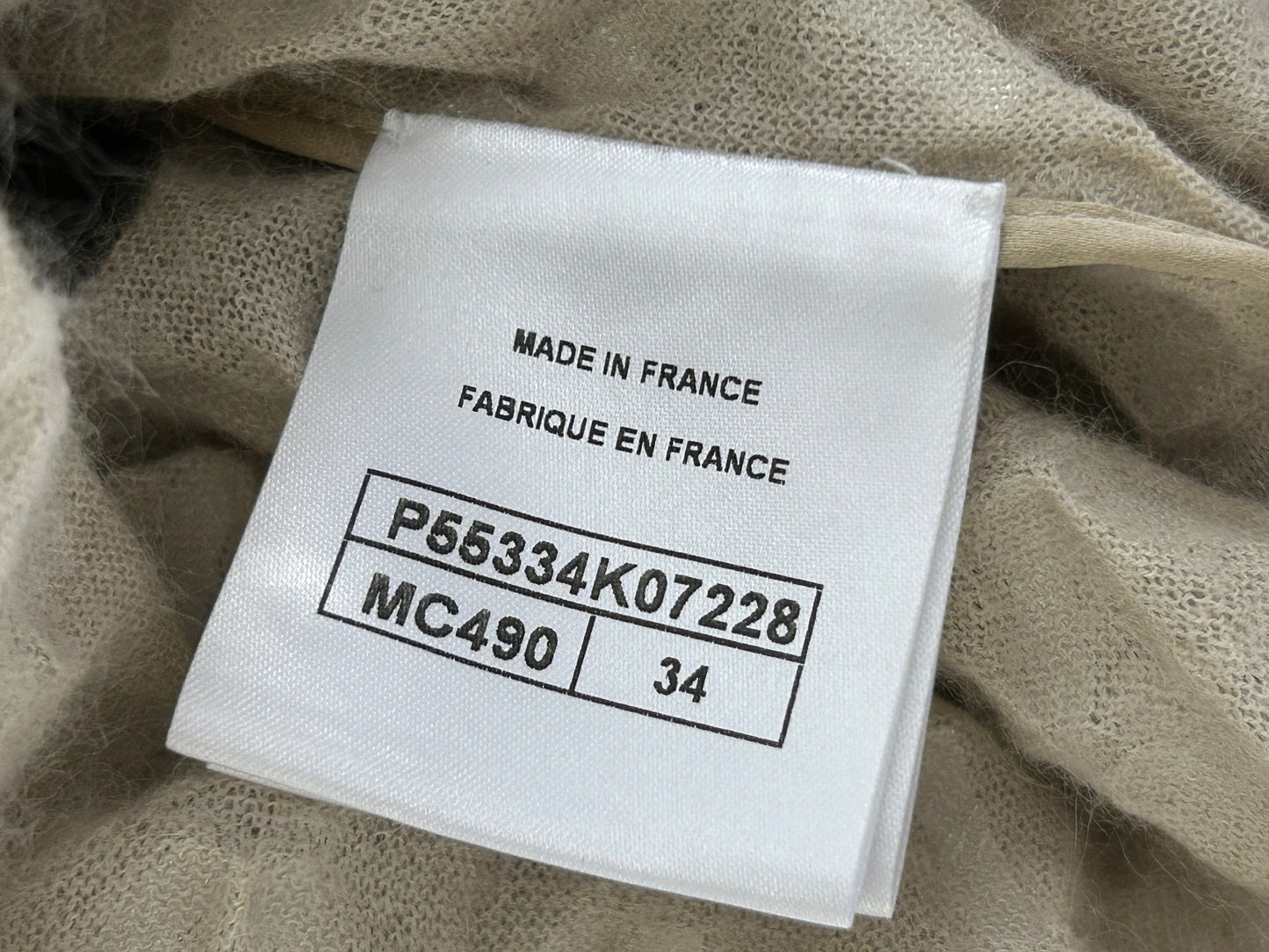 Chanel Cream Angora & Silk Long Sleeve Maxi Dress with Silver Metallic Detail & Drawstring Waist Size FR 34 (UK 6)
