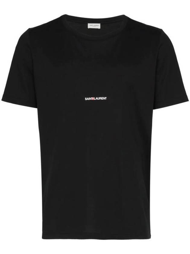 Luxury Saint Laurent Trending 2025 Men's Small Logo Short Sleeve T-Shirt Black