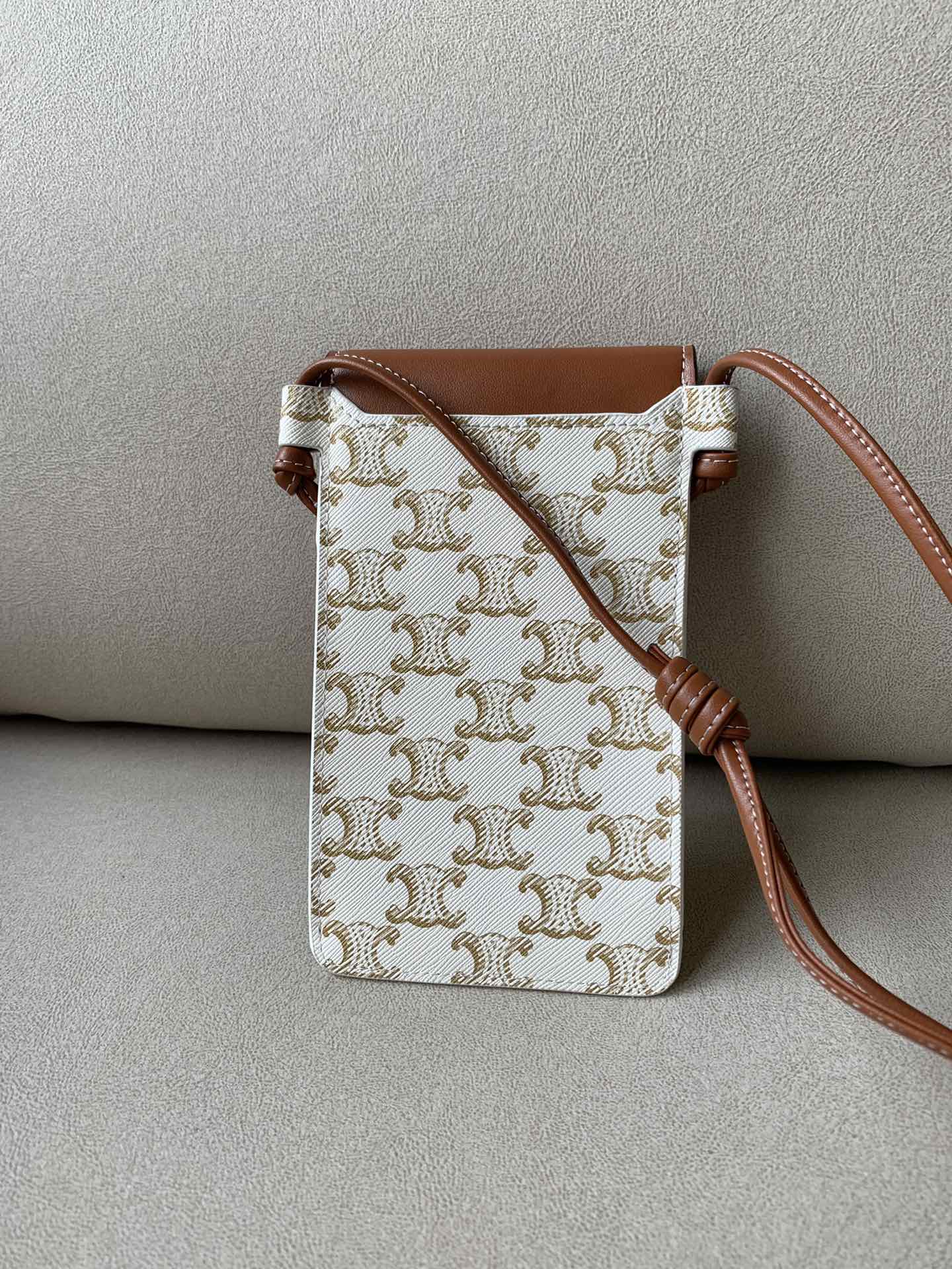Top Quality Printed Embroidered Top Qualityip Phone Bag White For Women 7.2in/18cm 