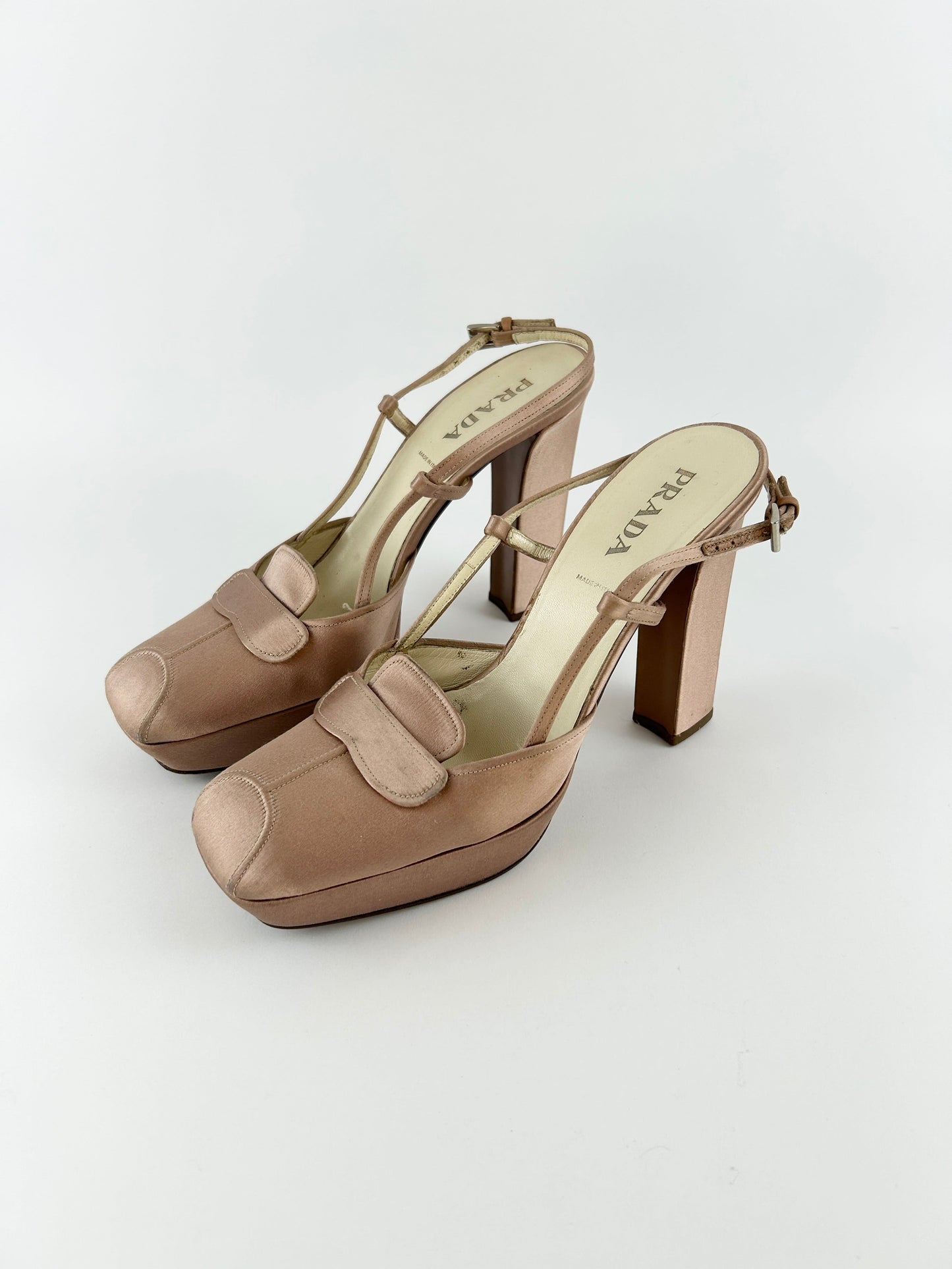 Prada Satin Slingback Ballet Platform Heels (2003)