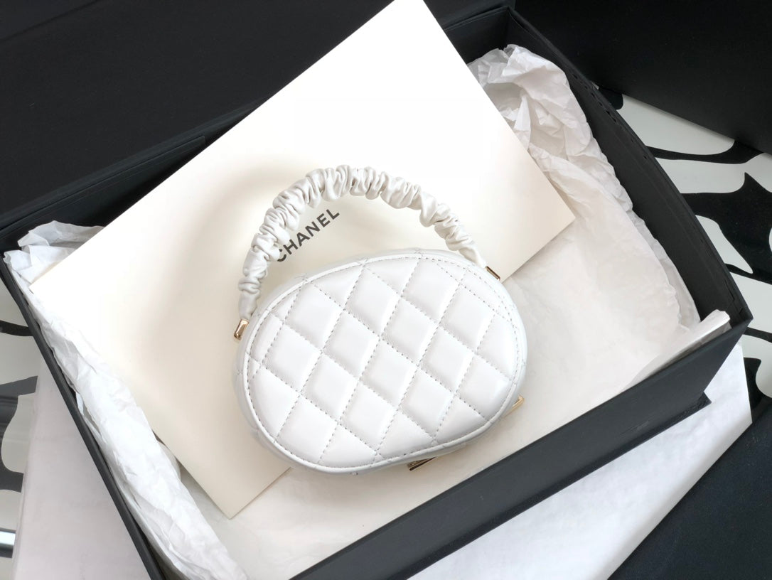 CHLVanity Case Shiny Gold White Bag For Women 9.5cm/3.7in