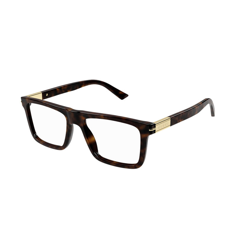 Gucci Eyeglasses Square Full Rim, Black Frame and Clear Demo Lenses Lens GG1504O005