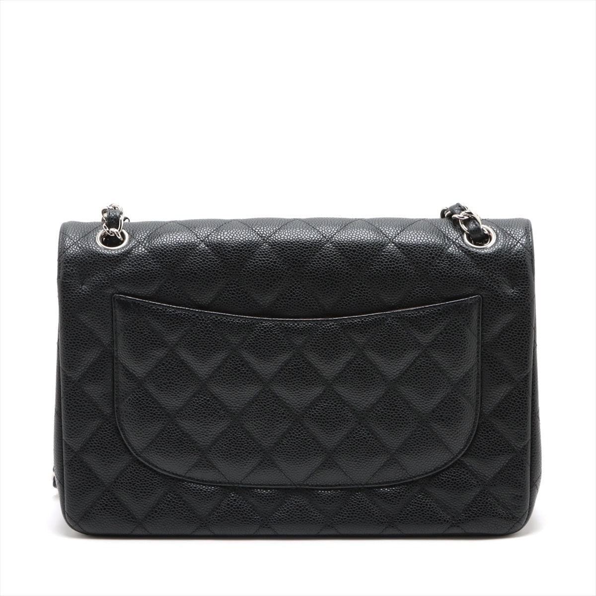 Chanel DECAMATRASSE 30  Caviar S Double Flap Double Chain Bag Black Silver  15th A58600