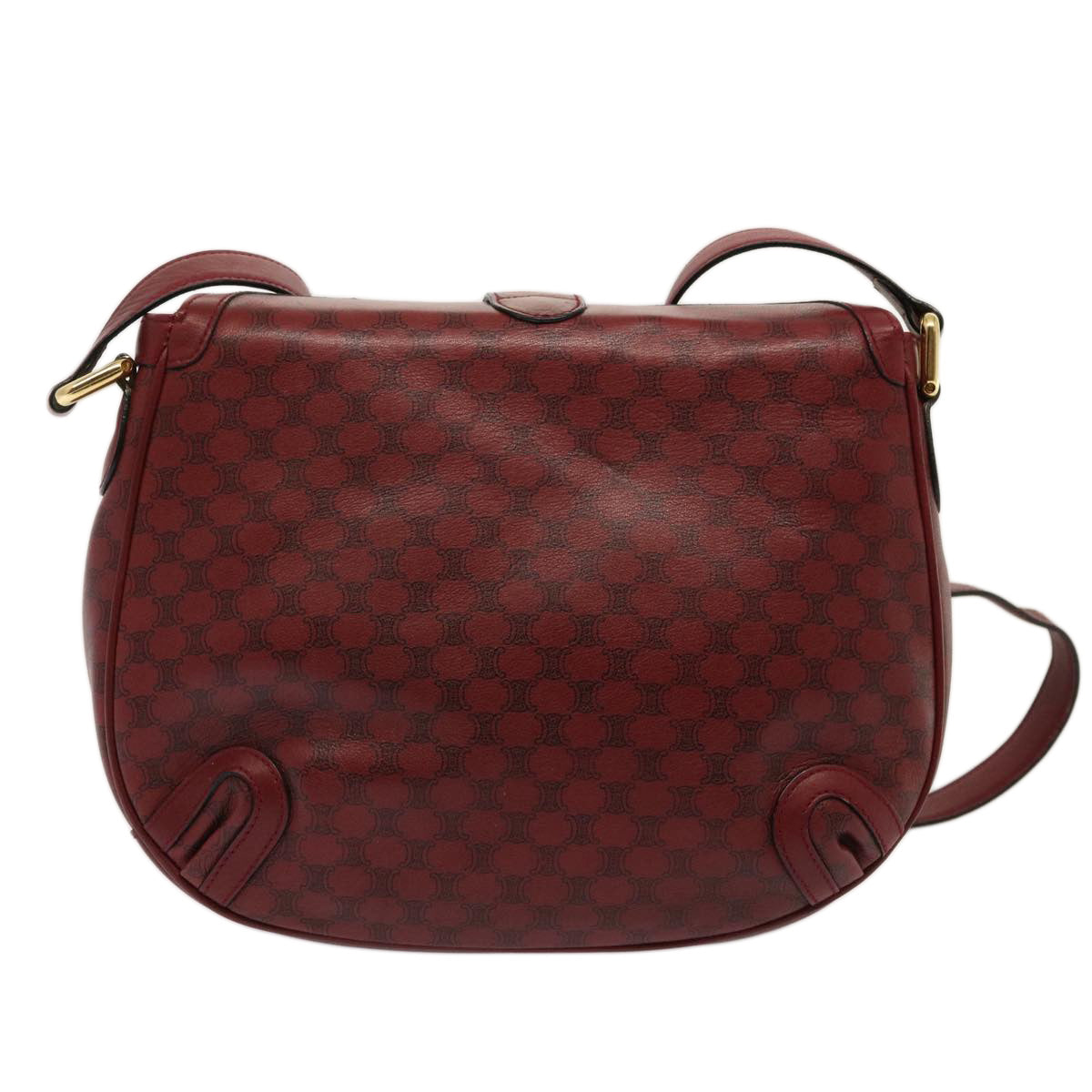 Luxury CELINE Macadam Canvas Shoulder Bag Red  73167