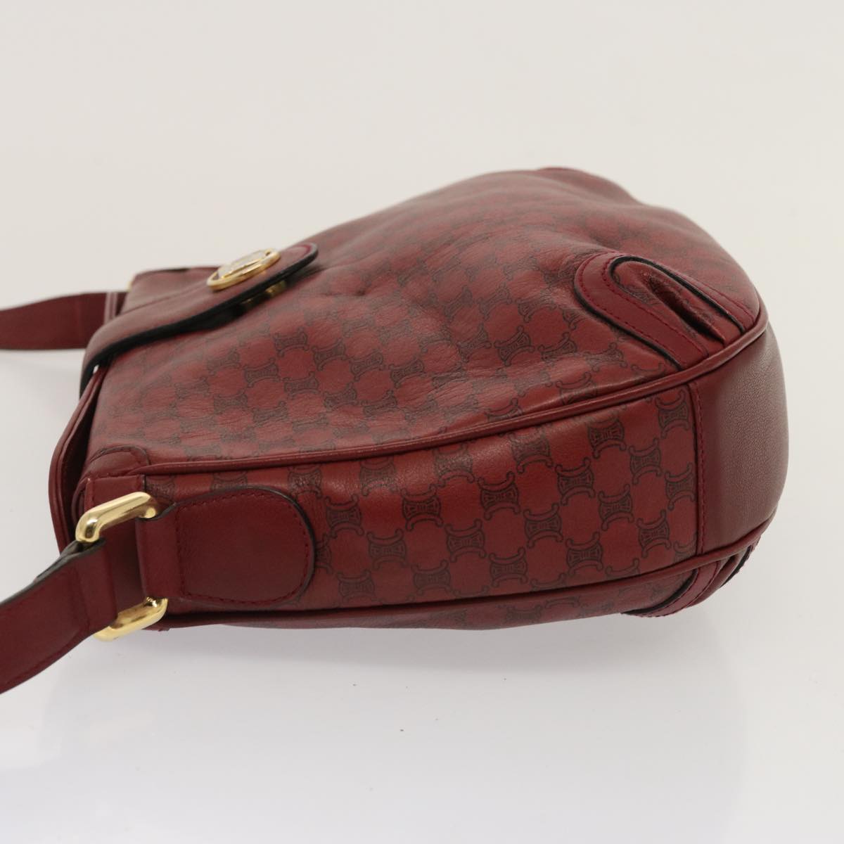 Luxury CELINE Macadam Canvas Shoulder Bag Red  73167