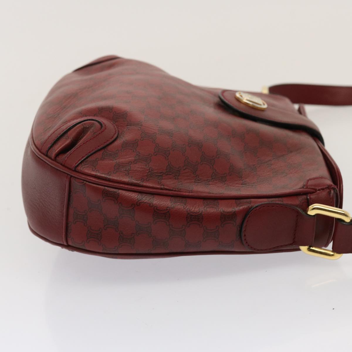 Luxury CELINE Macadam Canvas Shoulder Bag Red  73167