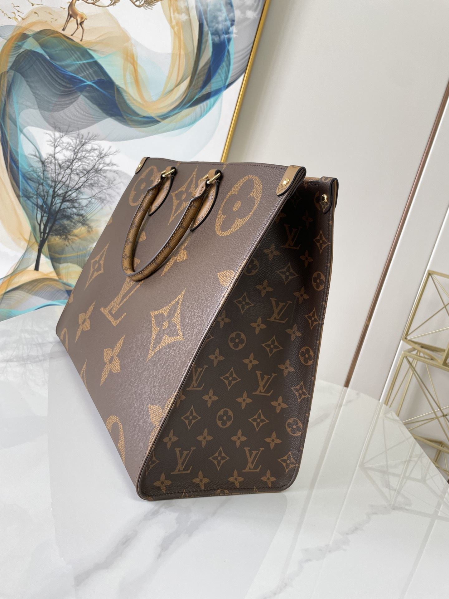 Top Quality OnTheGo GM Tote Bag Monogram And Monogram Reverse Canvas For Women, Womens Handbags 16.1in/41cm Top Quality M44576