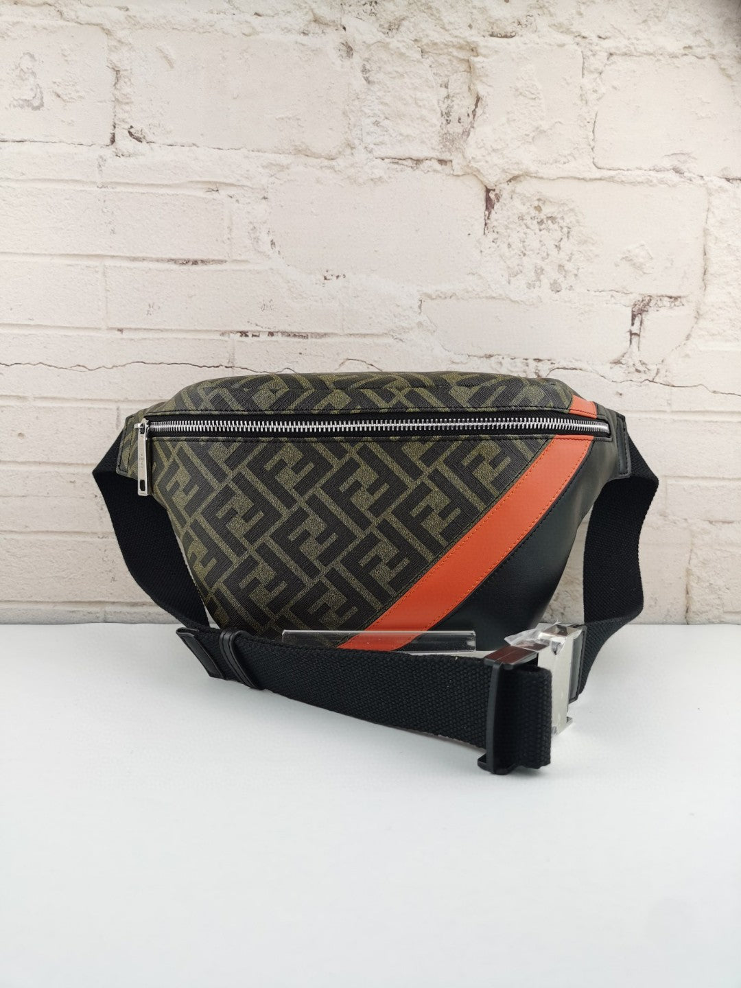 Top QualityTop Quality Belt Bag Khaki/Orange For Men, Men’s Bags 18.1in/46cm FF 7VA434