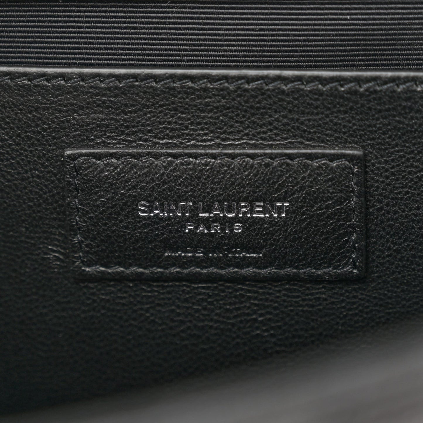 Saint Laurent Grain De Poudre Textured Mixed Matelasse Triquilt Medium Monogram Satchel Black