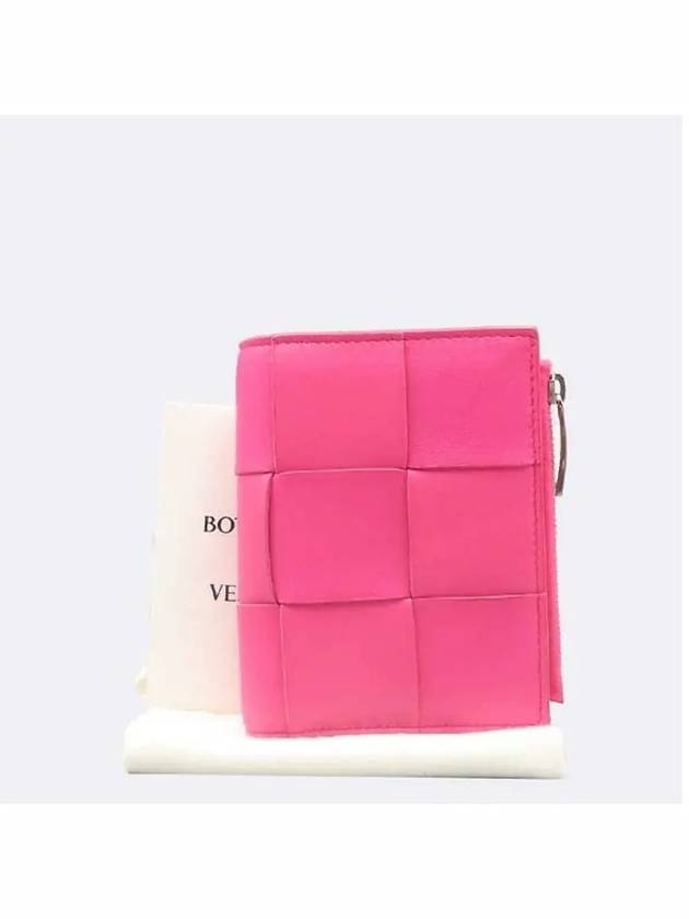 Luxury Bottega Veneta pink half wallet