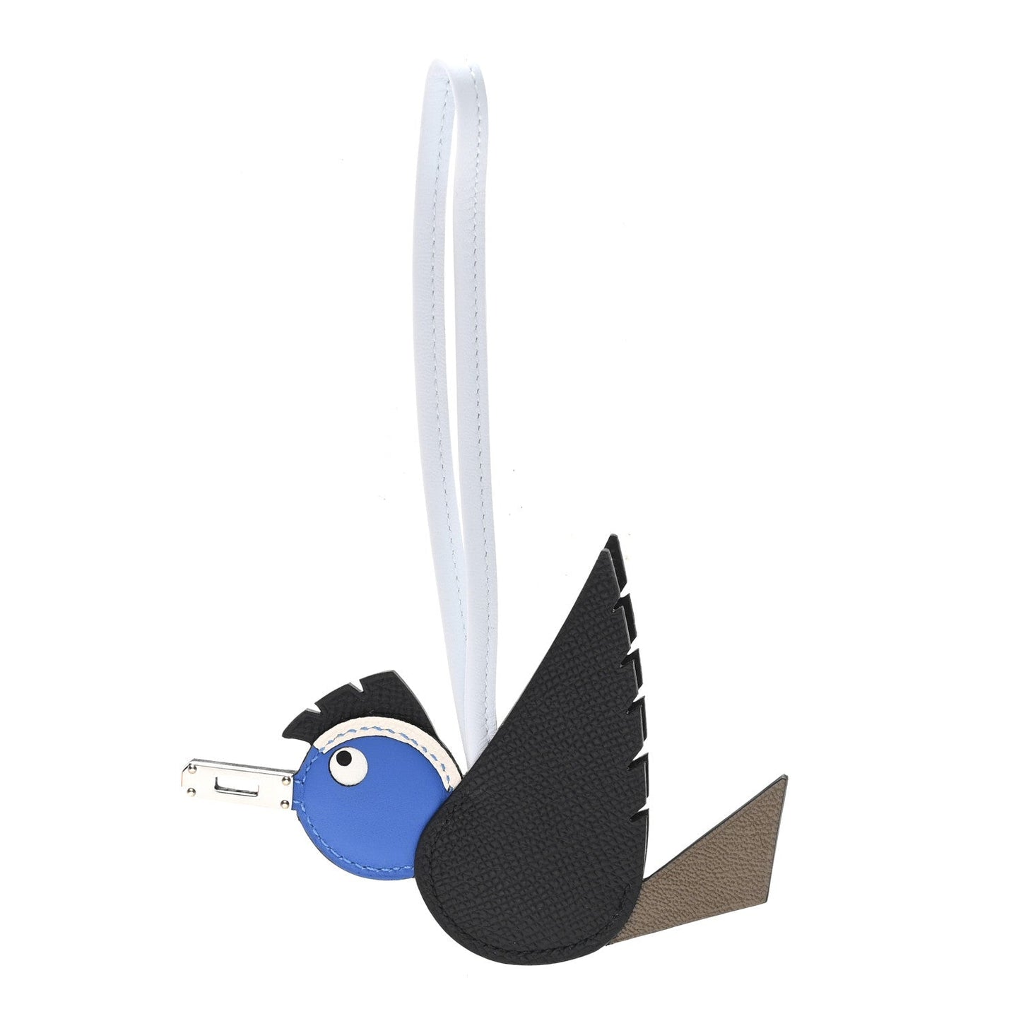 Hermes Epsom Swift Chevre Mysore Birdy Bag Charm Black Etoupe Bleu Hydra Bleu Brume