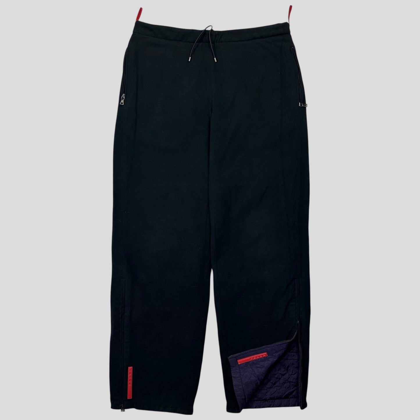 Prada Sport AW00 Reversible Nylon Quilted + Fleece Tro rs - IT46