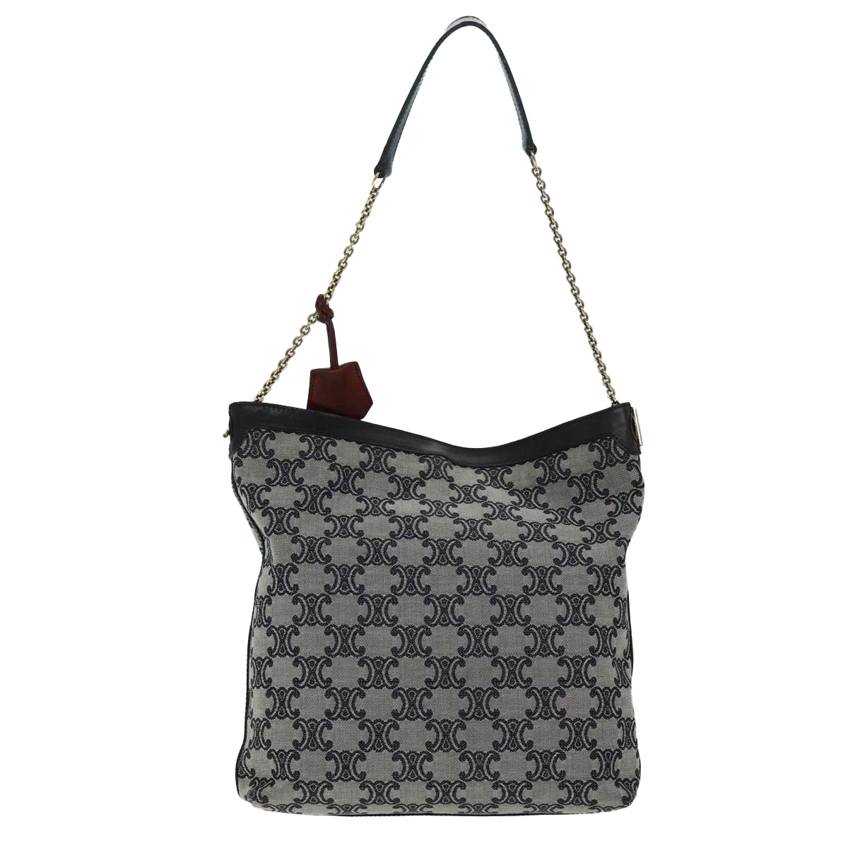 Luxury CELINE Triomphe Canvas Shoulder Bag Gray  73617