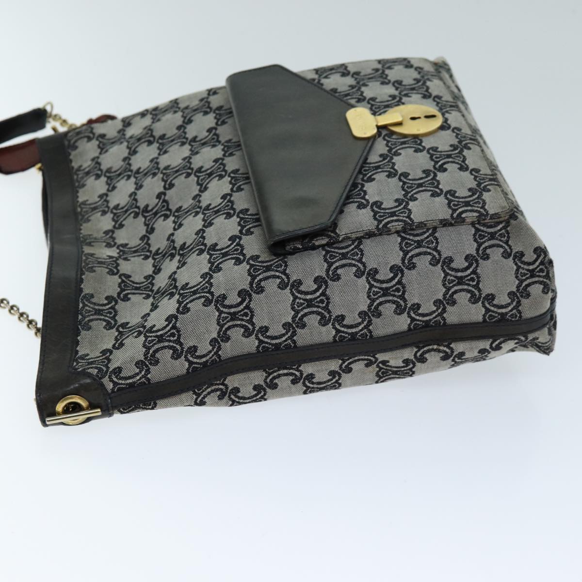 Luxury CELINE Triomphe Canvas Shoulder Bag Gray  73617