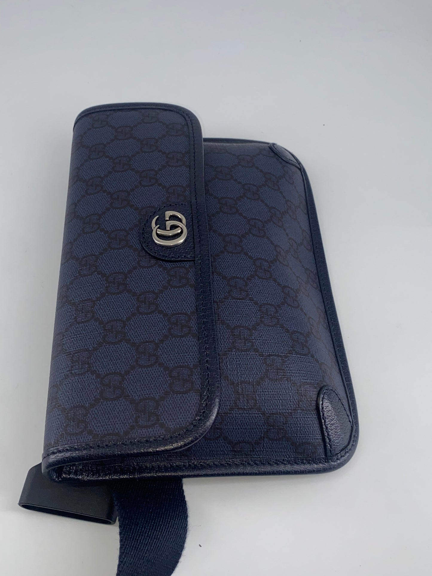 Gucci Flap Belt Bag Gg Canvas Navy Canvas Shoulder Bag Bag ( )