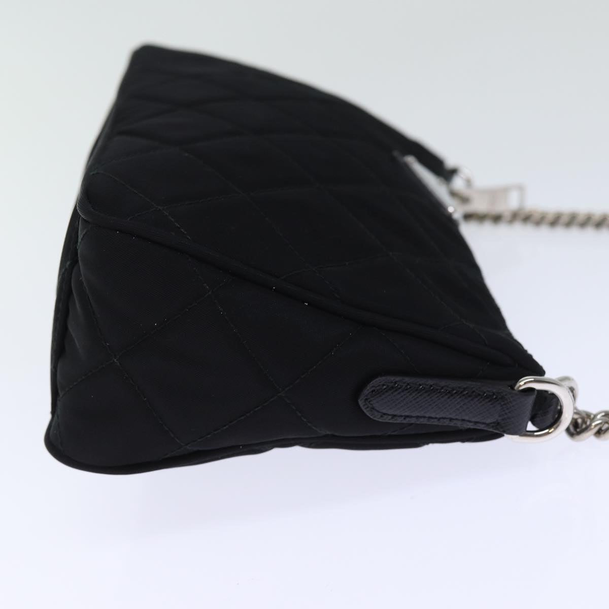 PRADA Chain Shoulder Bag Nylon 2way Black Auth 73993A