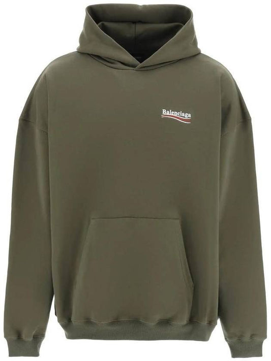 Luxury Balenciaga Trending 2025 Men's Political Campaign Large Fit Hoodie Khaki