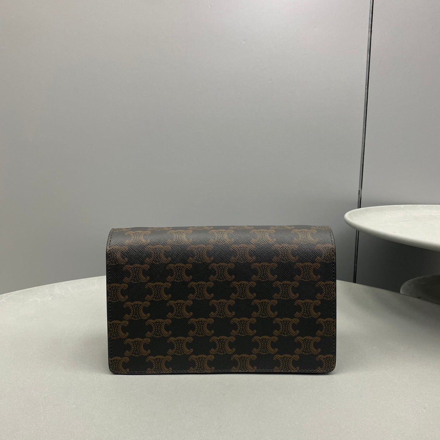 Top Quality Wallet On Strap In Triomphe Canvas Brown For Women 8in/20cm 10D852CG9.04LU