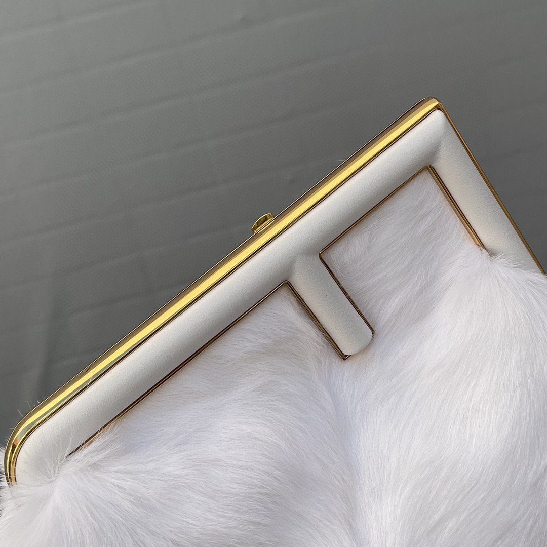 Top QualityTop Quality Top QualityTop Qualityrst Medium White Fox Fur Bag For Woman 32.5cm/13in