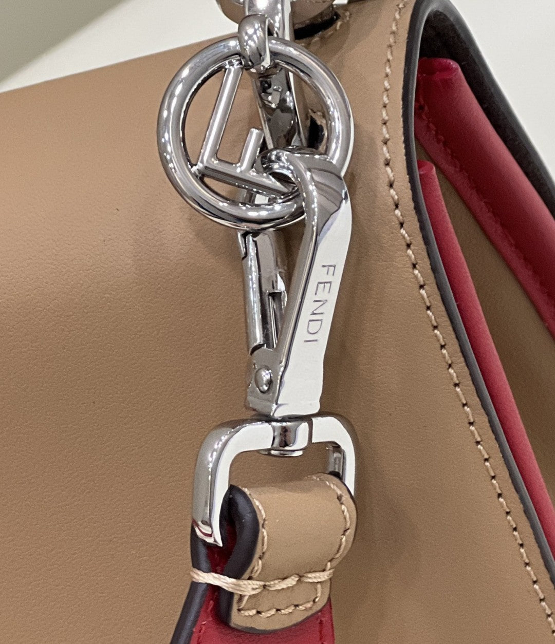 FI Kan I F MeTop Qualityum Brown and Red Bag For Woman 18cm/7in
