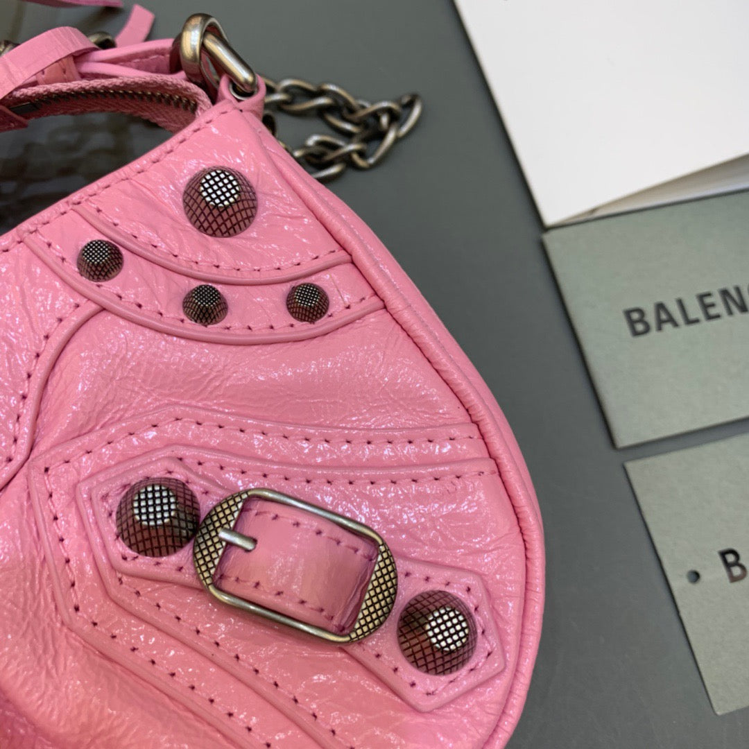 Top Quality Le Cagole Mini Bag With Chain Light Pink, For Women,  Bags 8.2in/21cm