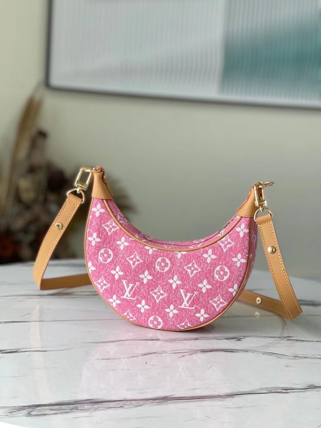 Top Quality Loop Since 1854 Jacquard Pink By Nicolas Ghesquière For Cruise Show, WoHandbags 9.1in/23cm Top Quality M81166