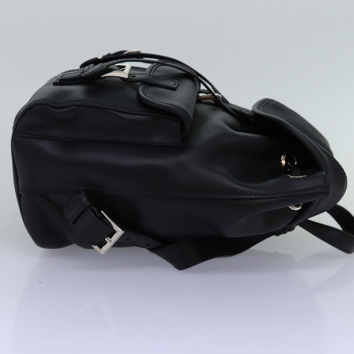 PRADA Backpack Leather Black Auth 74278A
