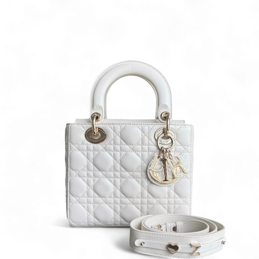 Dior Lady Small ABC - Cannage Lambskin White Gold Hardware MyABC