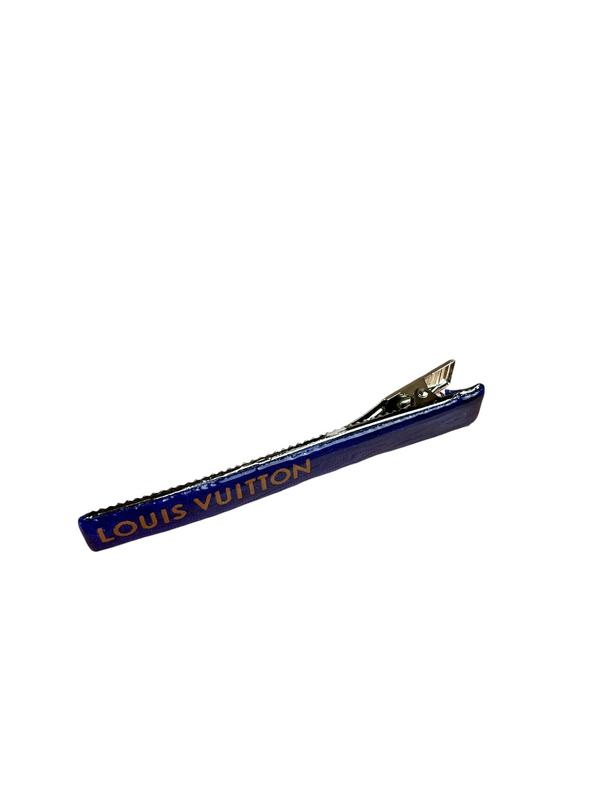Louis Vuitton Blue Re-Purposed Ribbon Hair Clip