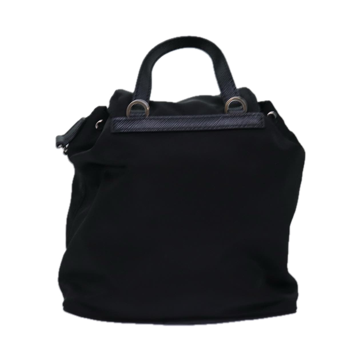 PRADA Chain Shoulder Bag Nylon Black Auth 74455A