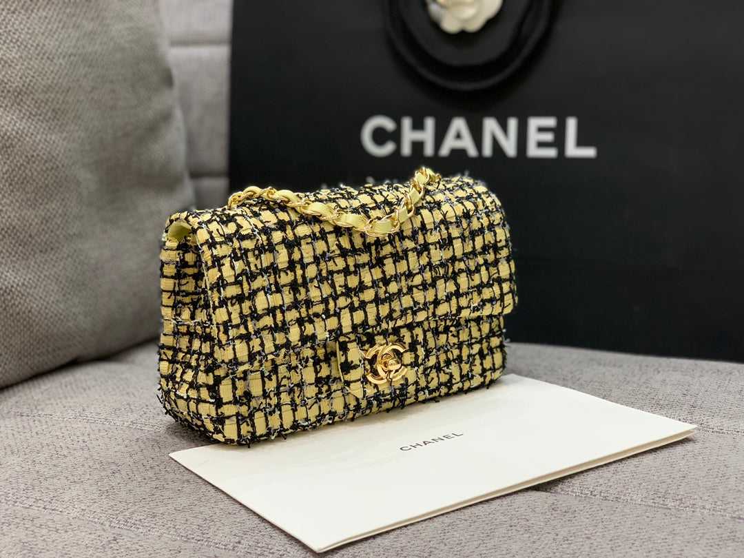 CHLMini Yellow Tweed Top Qualityap Bag For Women 20cm/7.5in