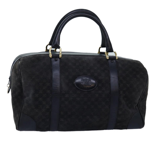 Luxury CELINE Macadam Canvas Boston Bag Black  74547
